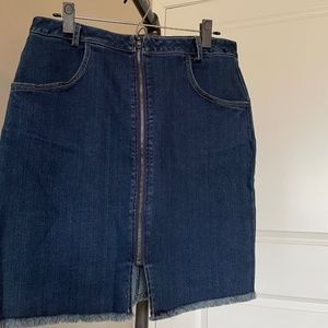 Stretch Denim Bodycon Mini Skirt w/ Zipper (Sugar+Lips - Size L)